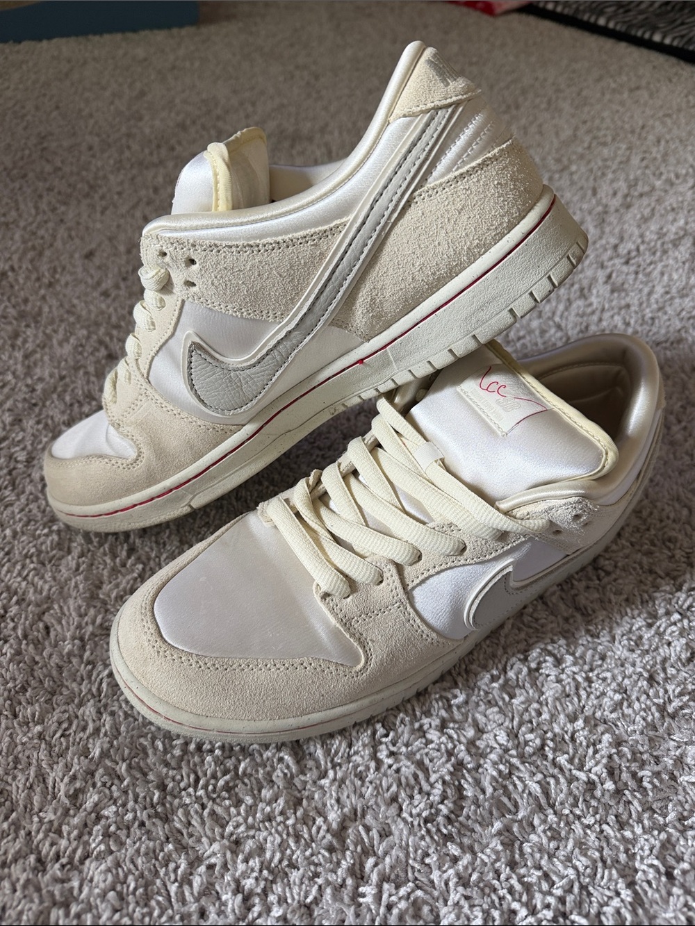 Nike Cream Low-Top Suede & Leather Sneakers